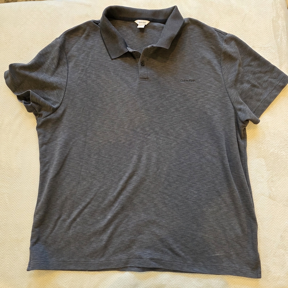 Calvin Klein Men's Gray Polo Shirt